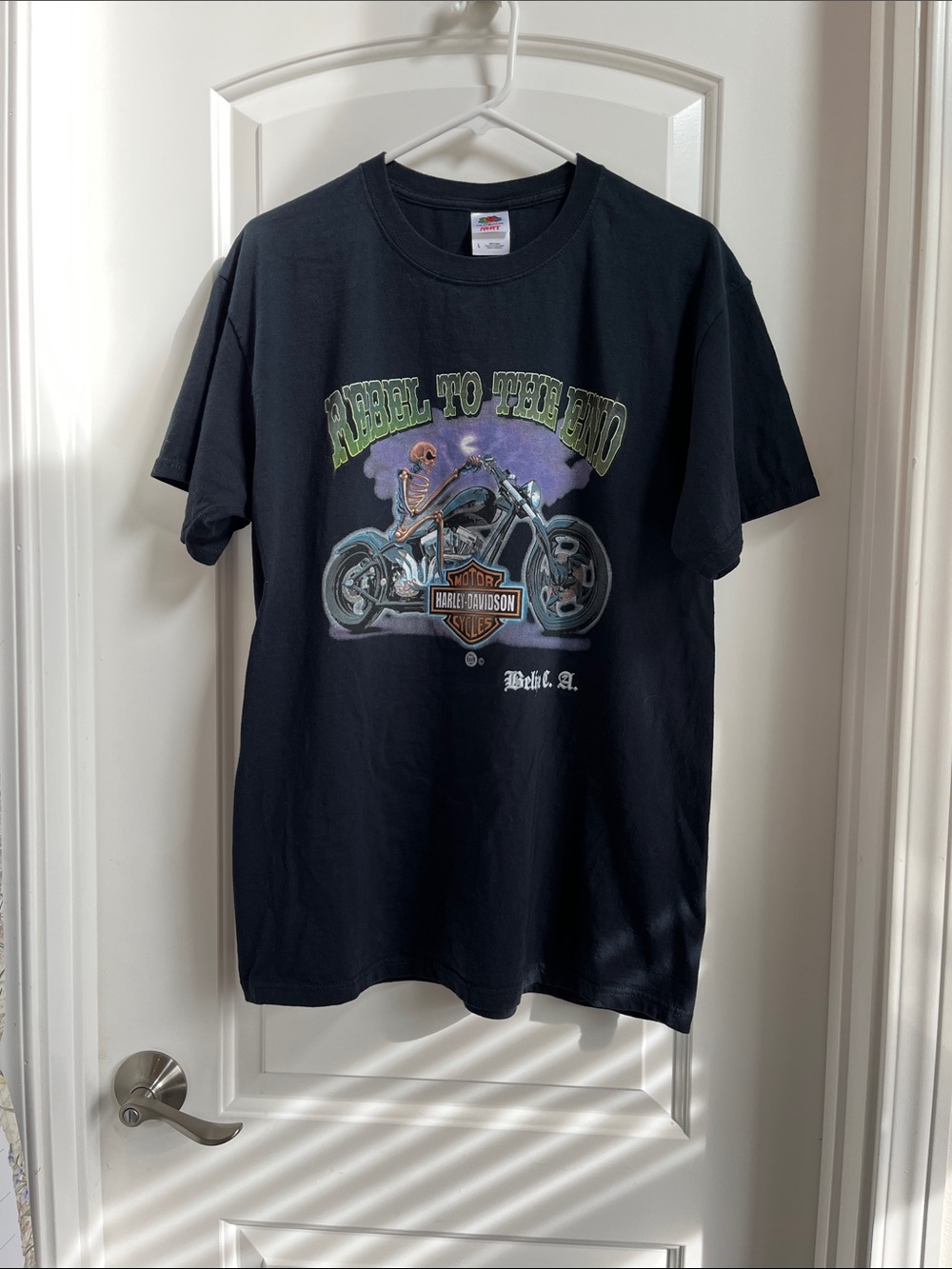 Vintage Harley-Davidson "Rebel To The End" Skeleton Graphic T-Shirt Sz L